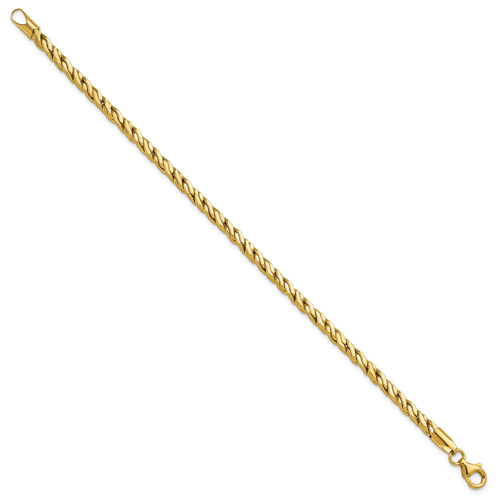 14K Polished Square Twisted Link Bracelet