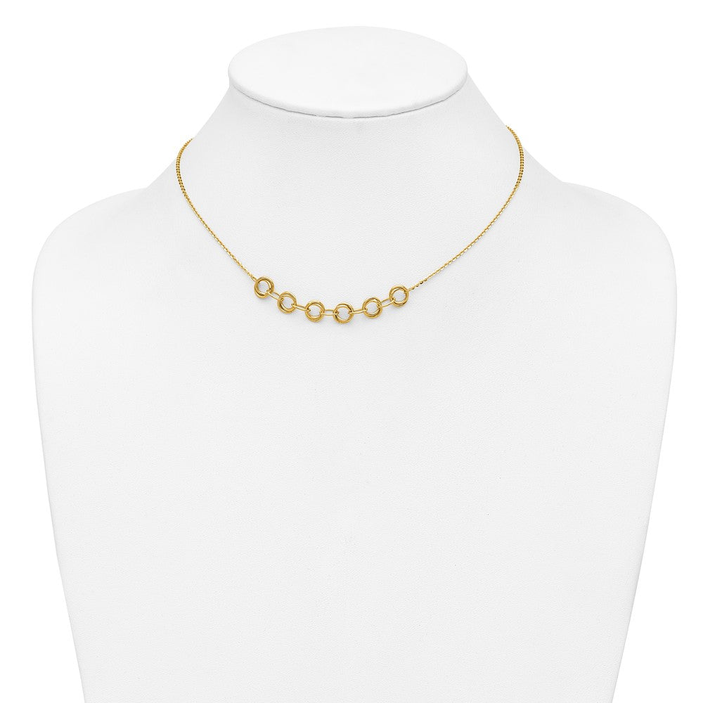 14K Polished Circles with 2in ext. Necklace