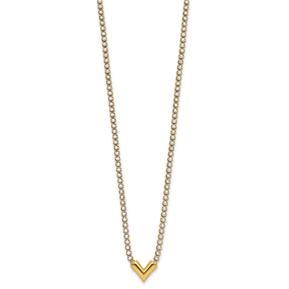 14K with RH-plating Polished Fancy 18in Necklace