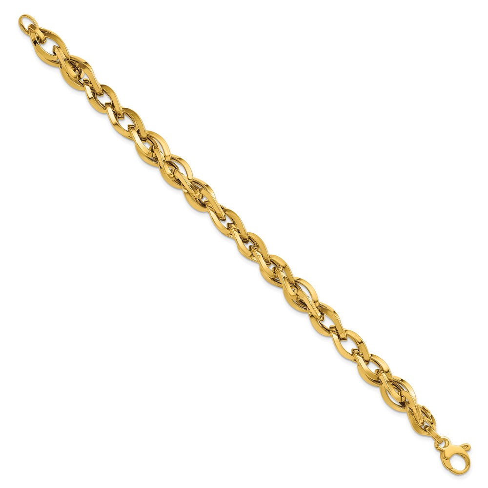 14K Polished Fancy Twisted Link Bracelet