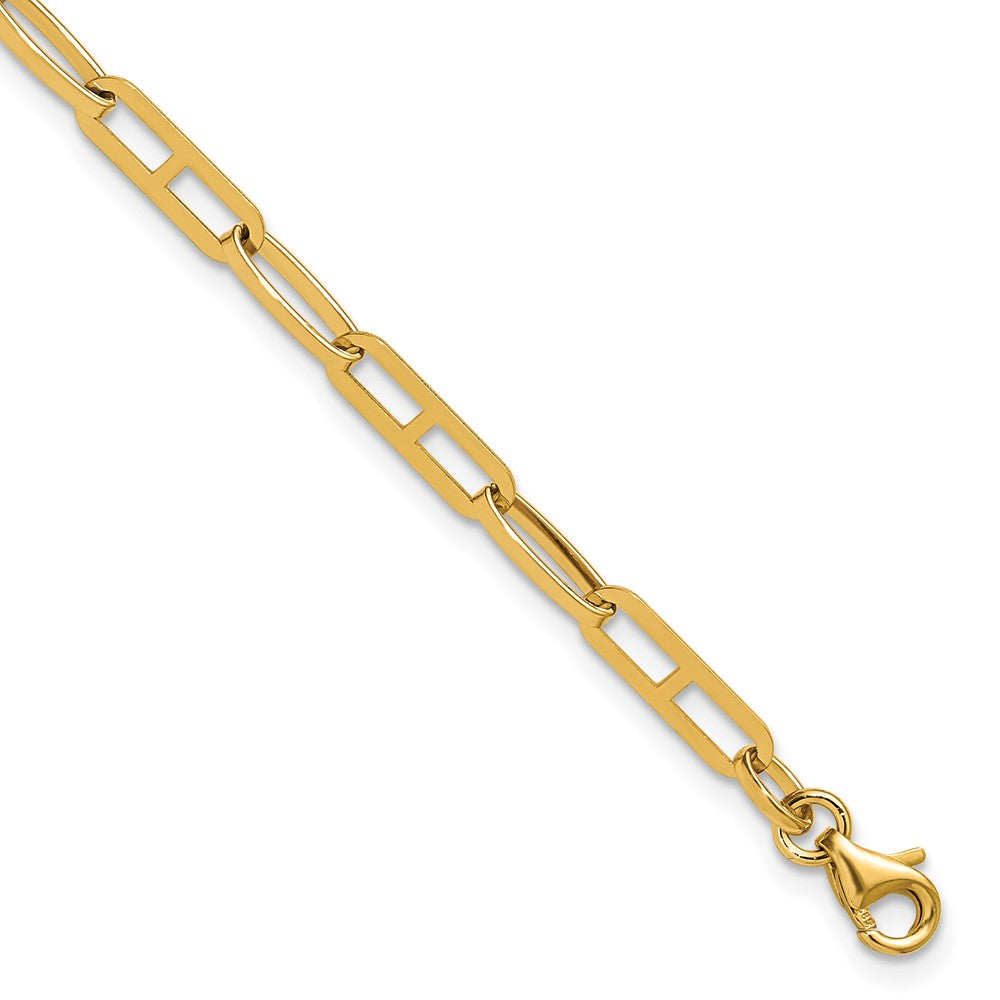 14K Polished Fancy Link with 1in ext. Bracelet