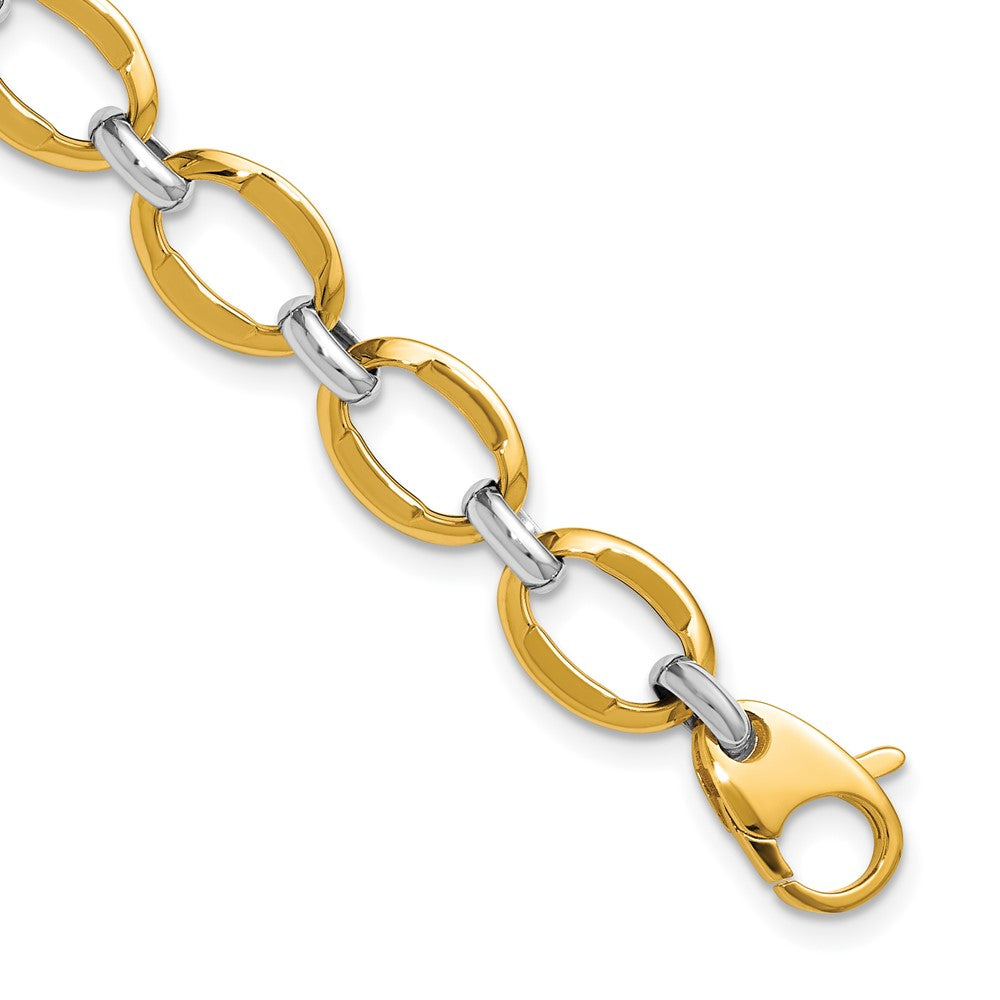 14K Two-Tone Polished Fancy Link Bracelet