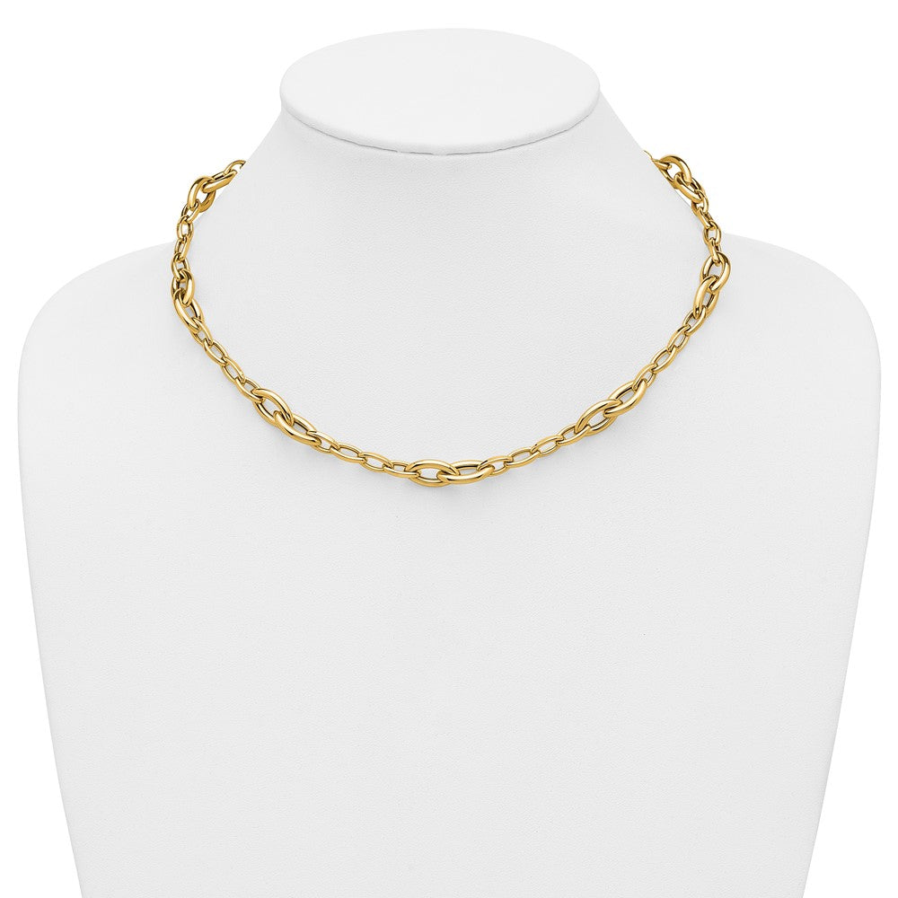 14K Polished Fancy Link Necklace