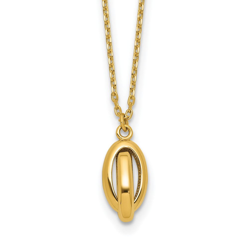 14K Polished Twisted Oval with 1in ext. Necklace