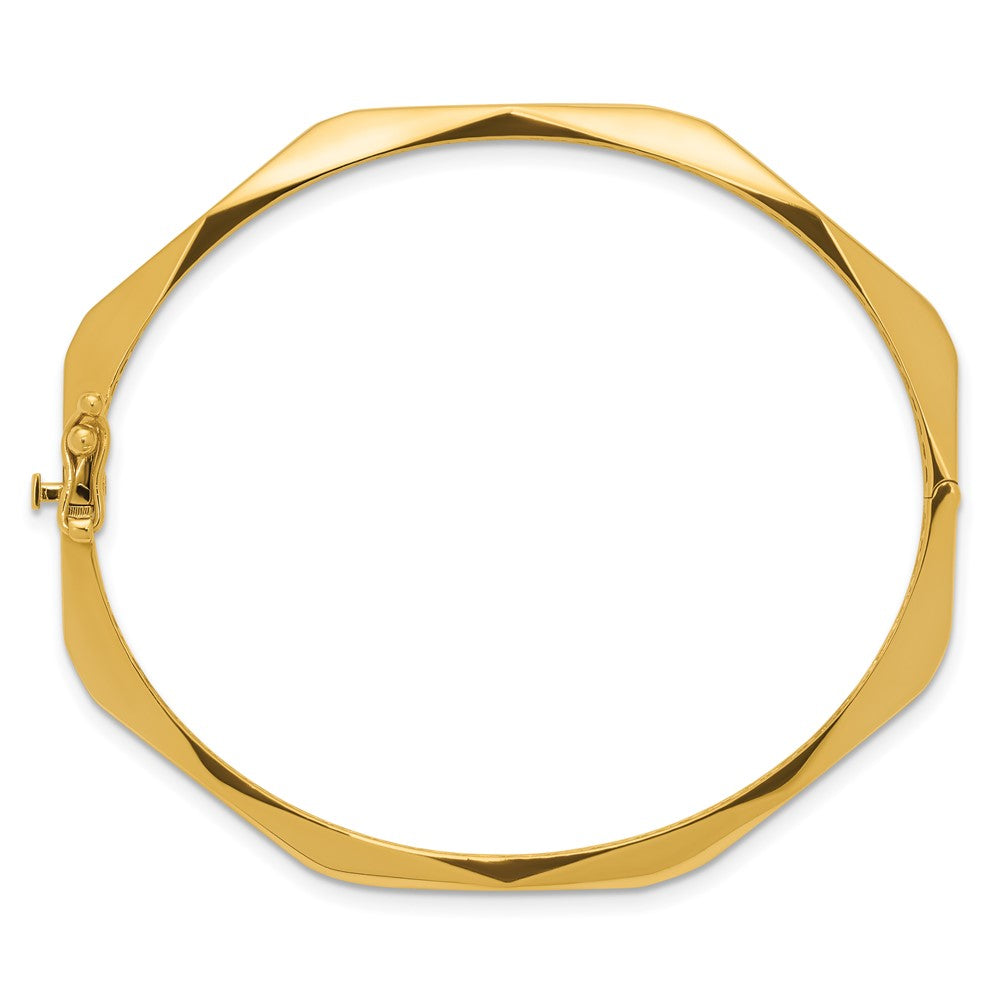 14K Polished Fancy Hinged Bangle