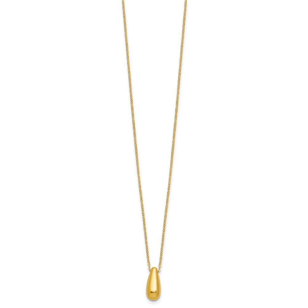 14K Polished Teardrop Necklace