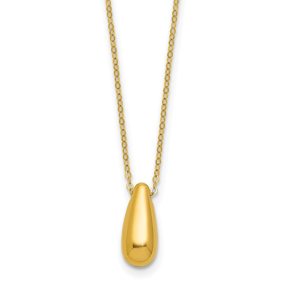 14K Polished Teardrop Necklace