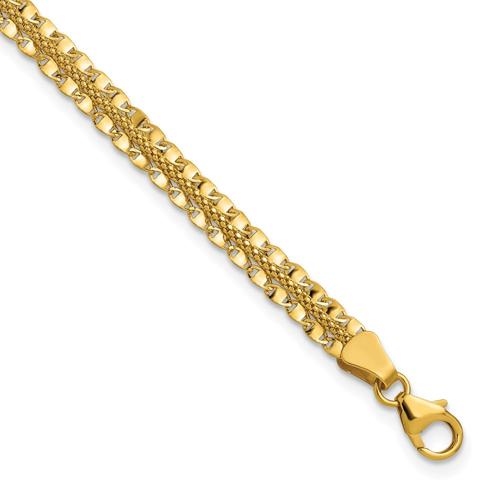14K Polished and Textured Fancy Bracelet