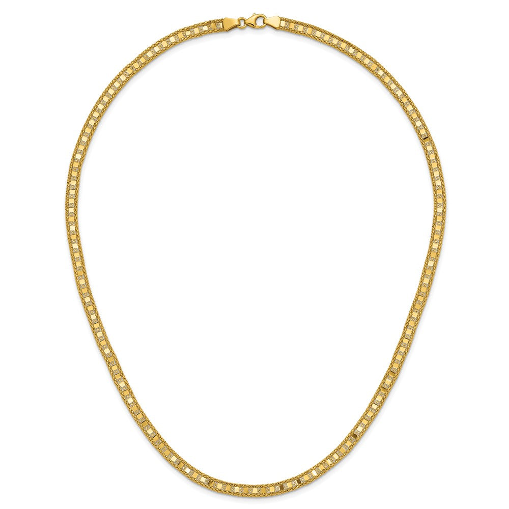 14K Polished and Textured Fancy Necklace