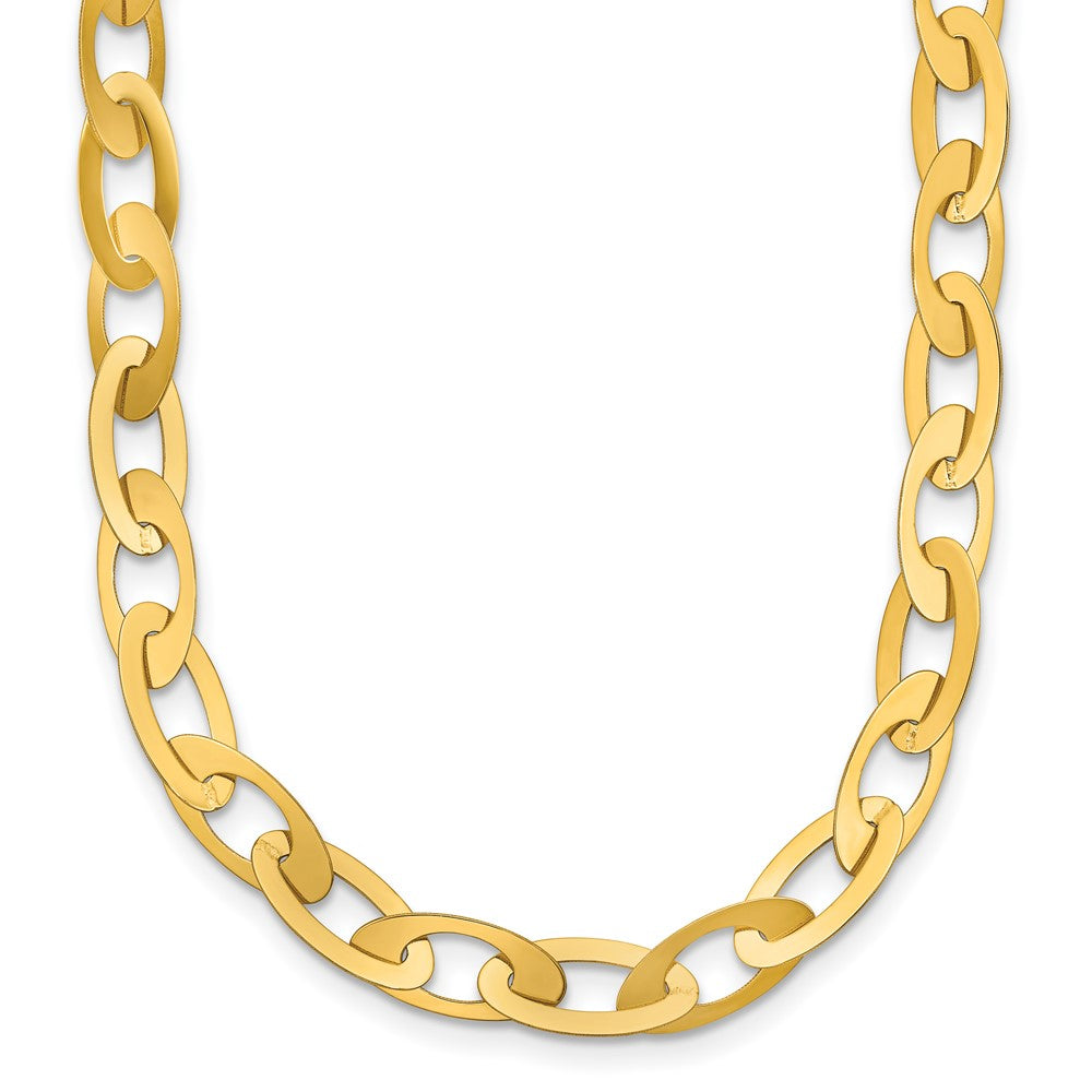 14K Polished Fancy Oval Link Necklace