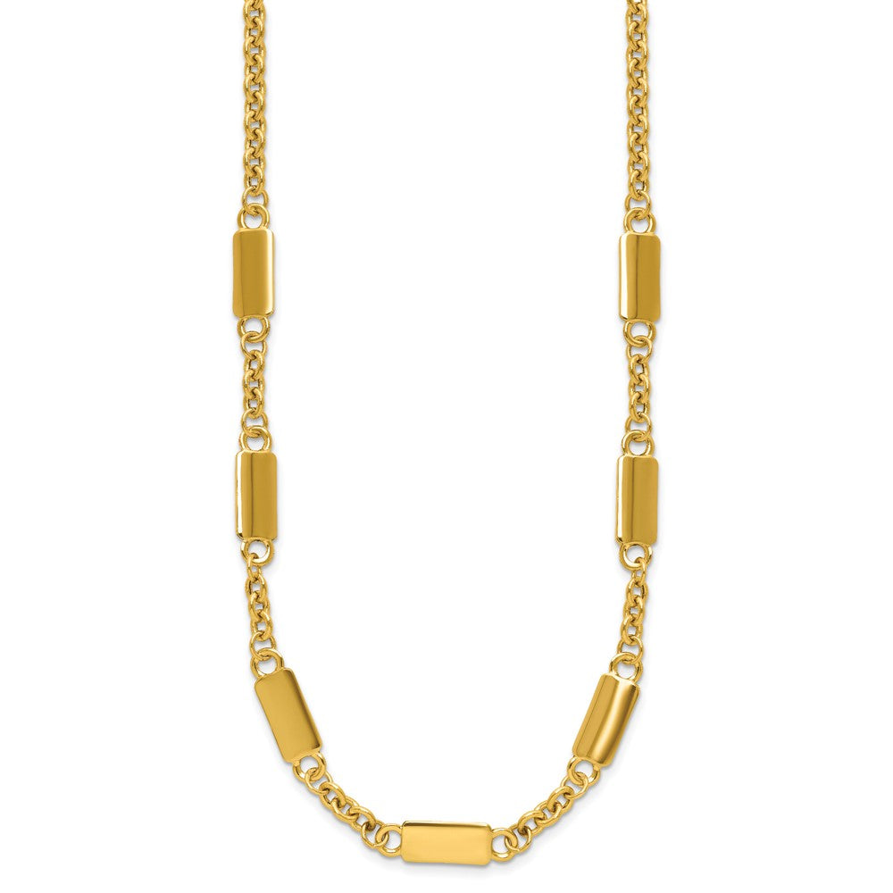 14K Polished Bar Station Necklace