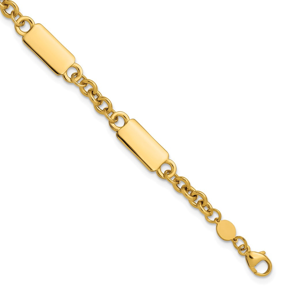 14K Polished Bar Station Bracelet