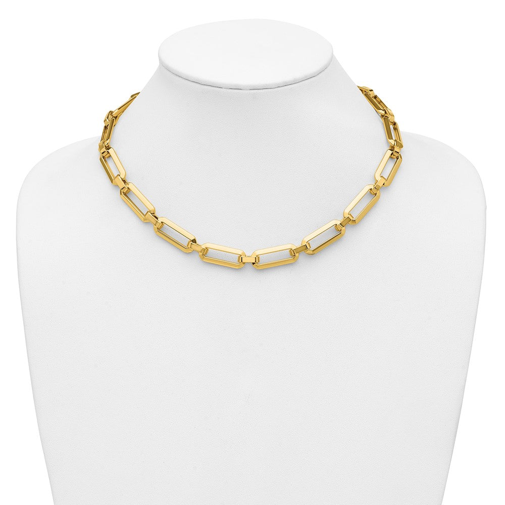 14K Polished Fancy Link Necklace