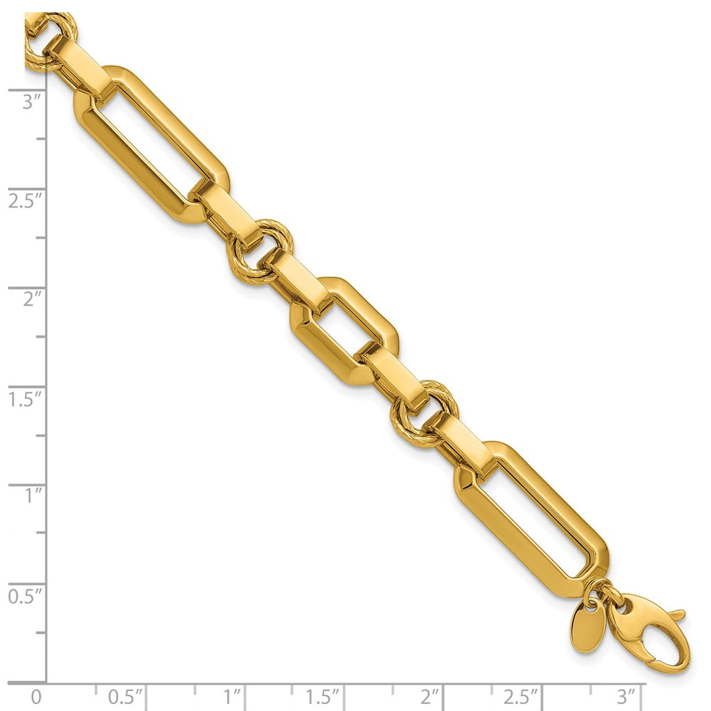 14K Polished Fancy Link Bracelet