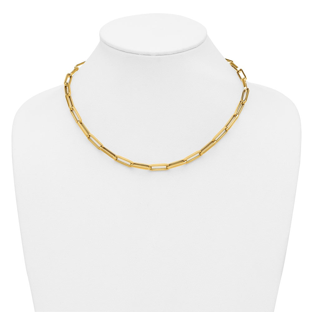 14K Polished Paperclip Link Necklace
