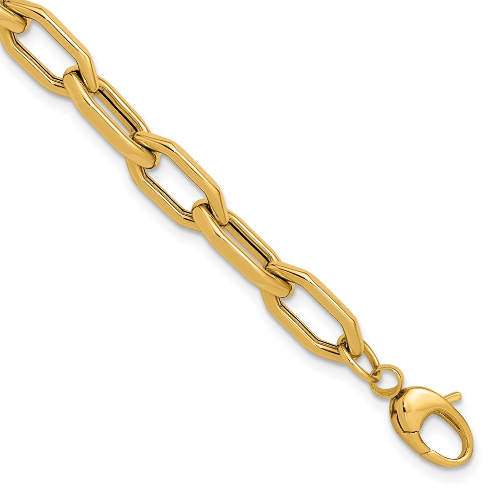 14K Polished Fancy Link with .5in ext. Bracelet