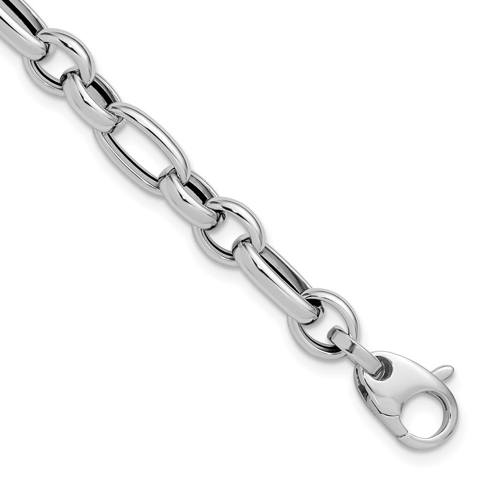 14K White Gold Polished Fancy Link Bracelet