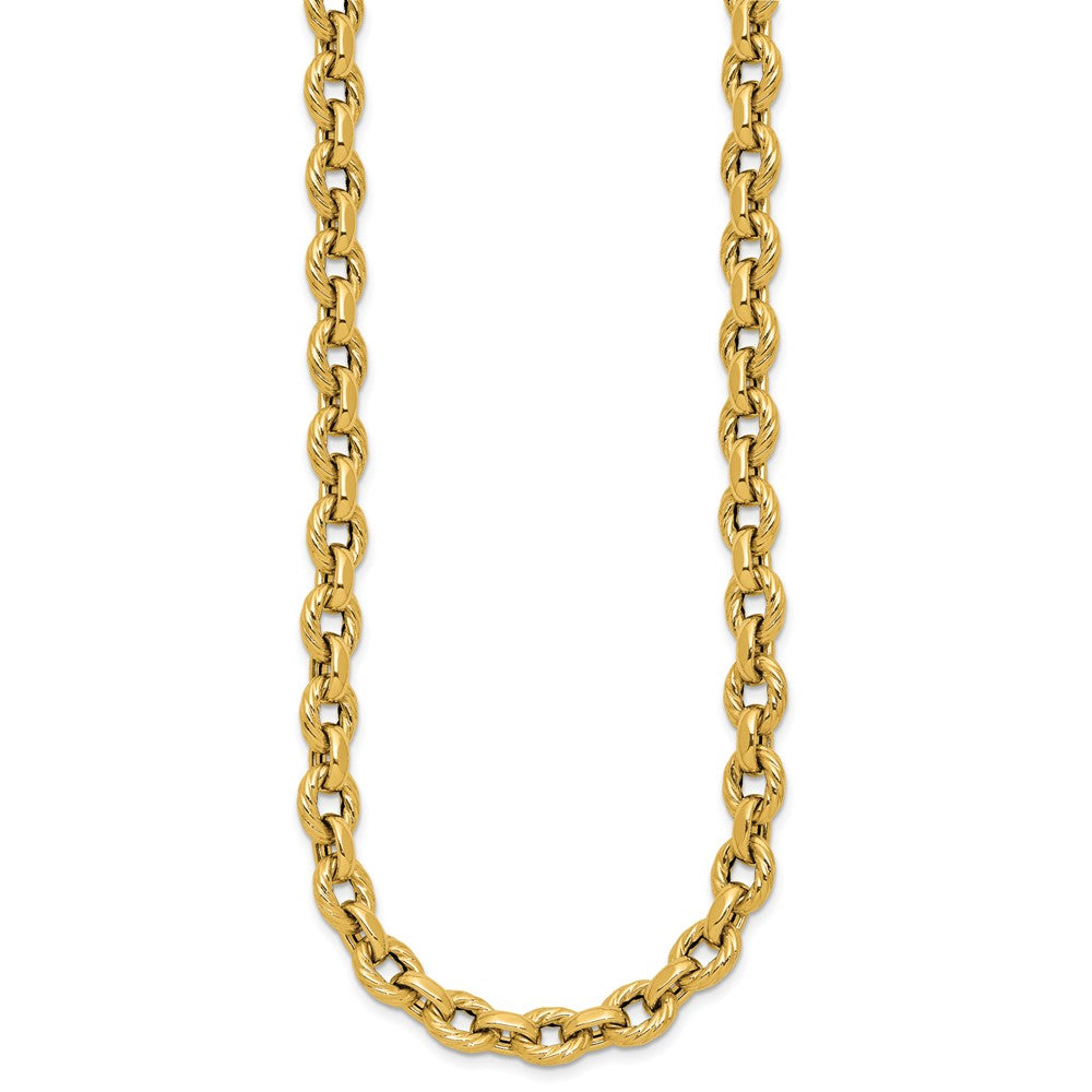 14K Polished and Twisted Fancy Link Necklace