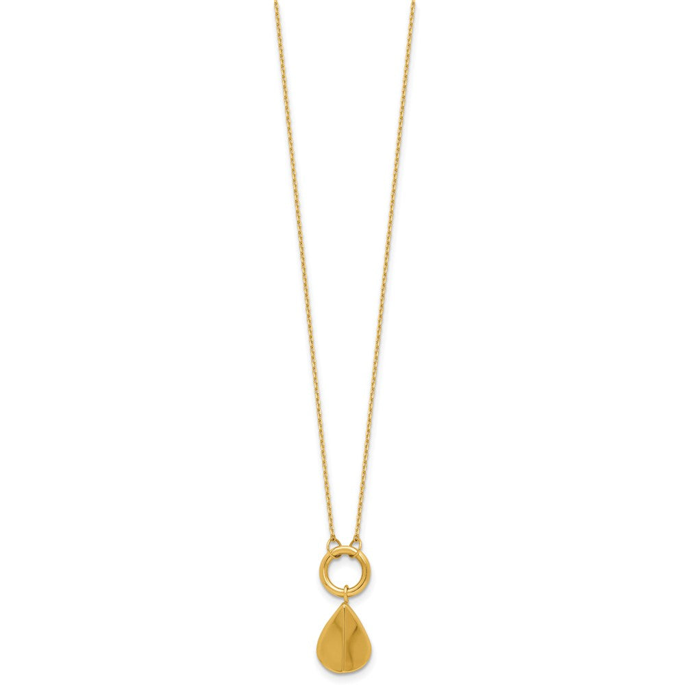 14K Polished Geometric Pendant Necklace