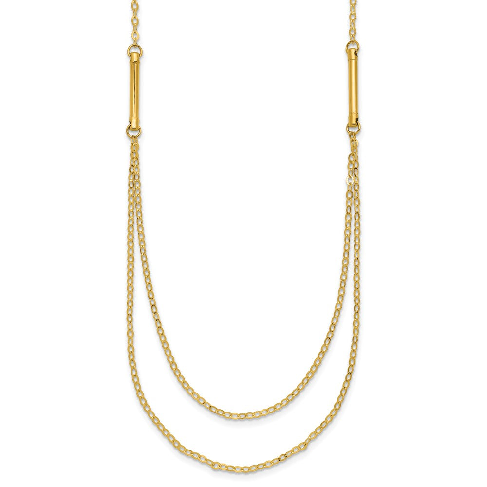 14K Polished Double Layer Fancy Necklace