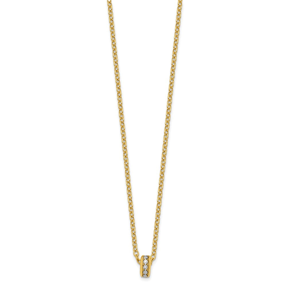 14K with White Rhodium Polished Circle Pendant Necklace