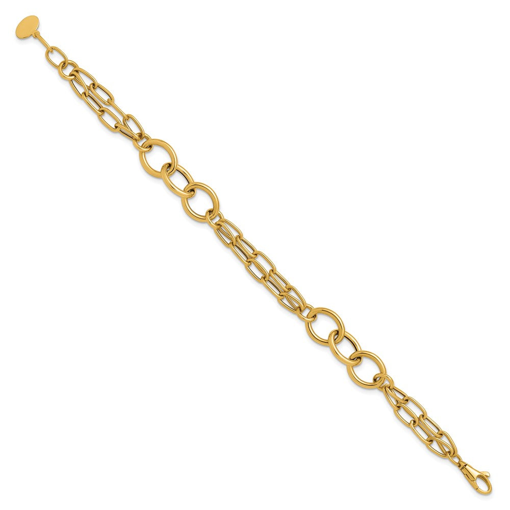 14K Polished Fancy 2-strand Link Bracelet