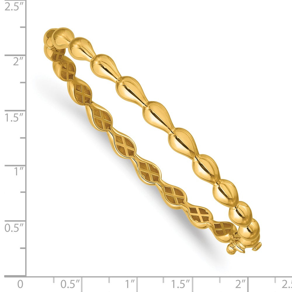 14K Polished Fancy Hinged Bangle
