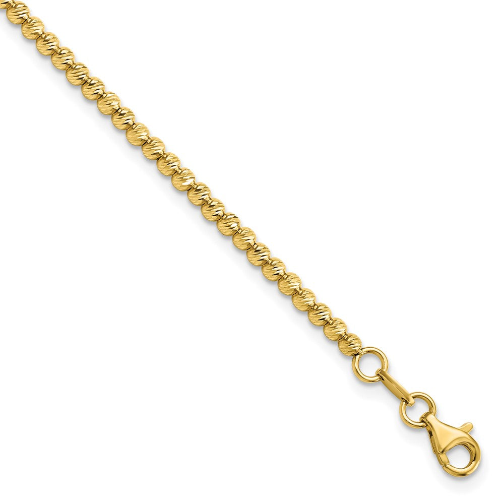 14K Diamond-cut Beaded Bracelet