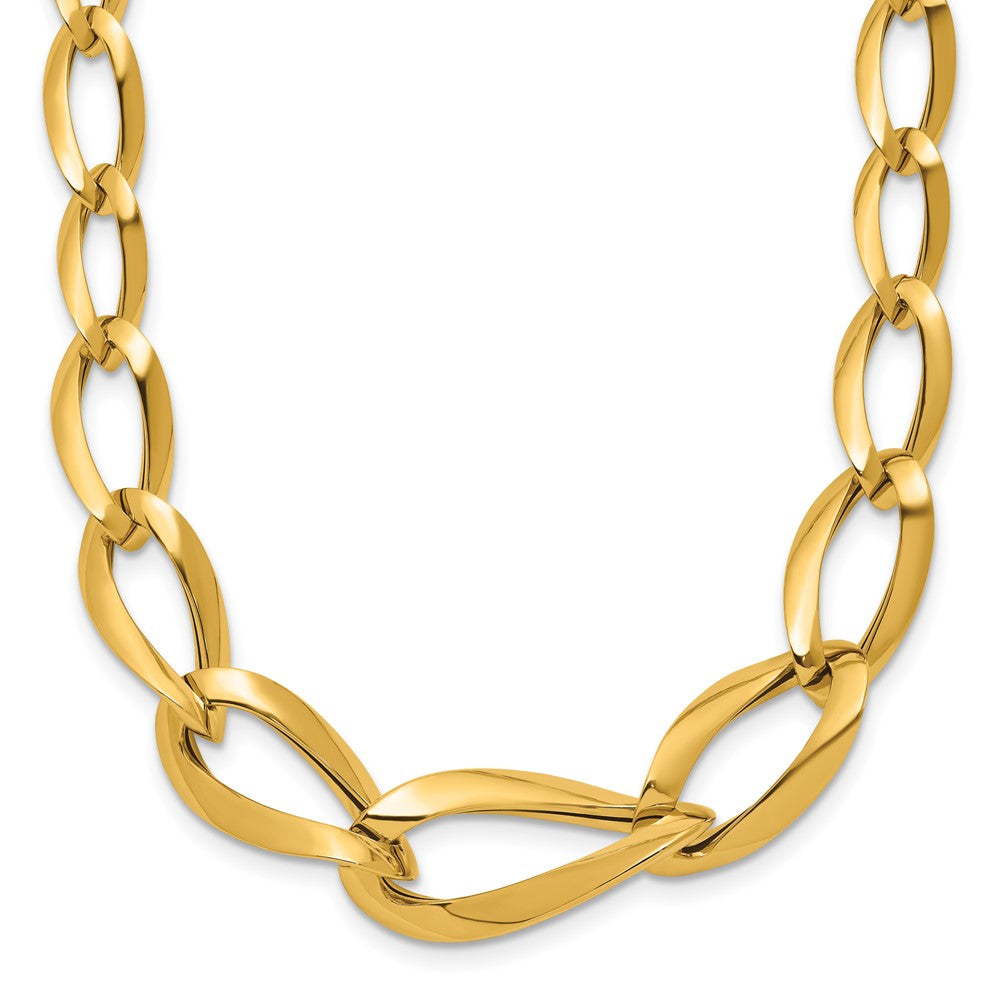 14K Polished Fancy Link Necklace
