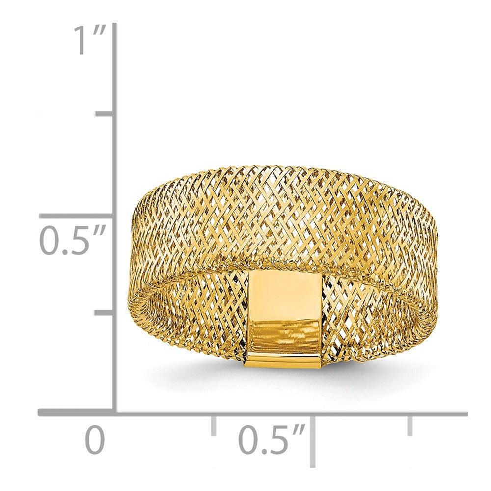 14K Polished/Textured Stretch Ring