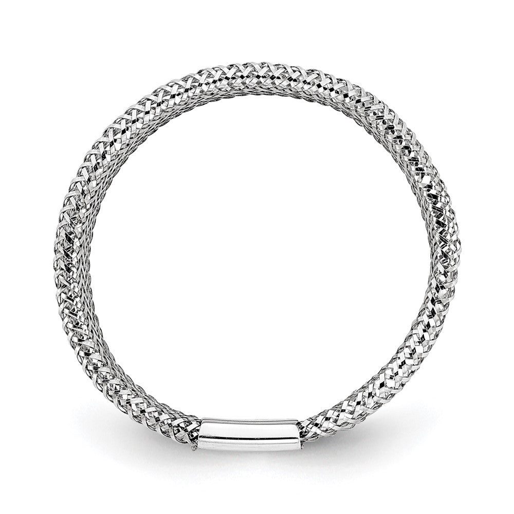14K with White Rhodium-plating Stretch Ring