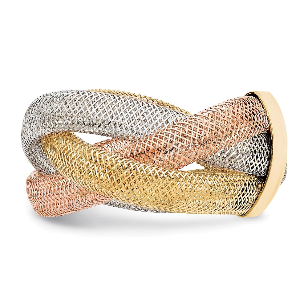 14K with White and Rose Rhodium Flexible Ring