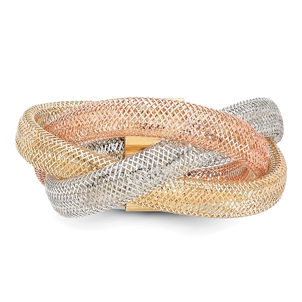 14K with White and Rose Rhodium Flexible Ring