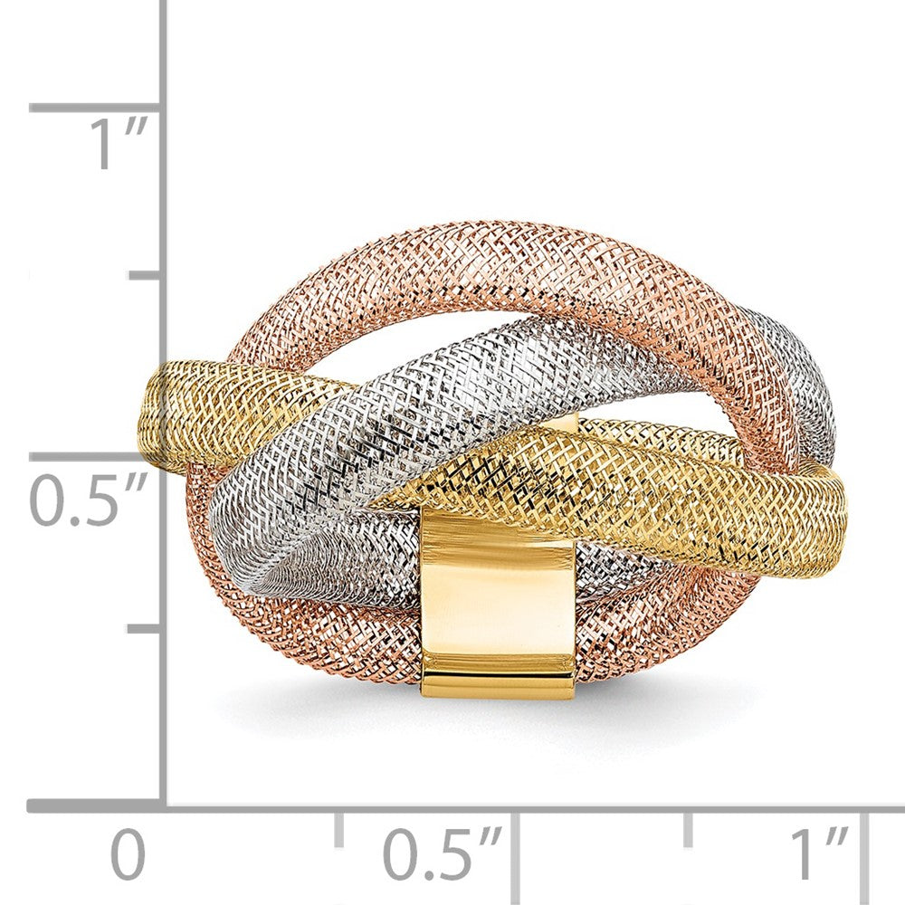 14K with White and Rose Rhodium Flexible Ring