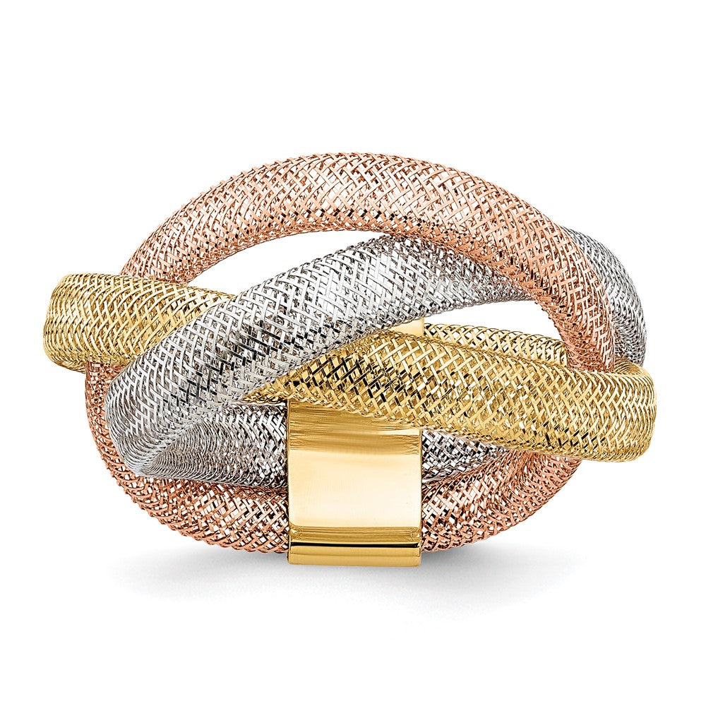 14K with White and Rose Rhodium Flexible Ring