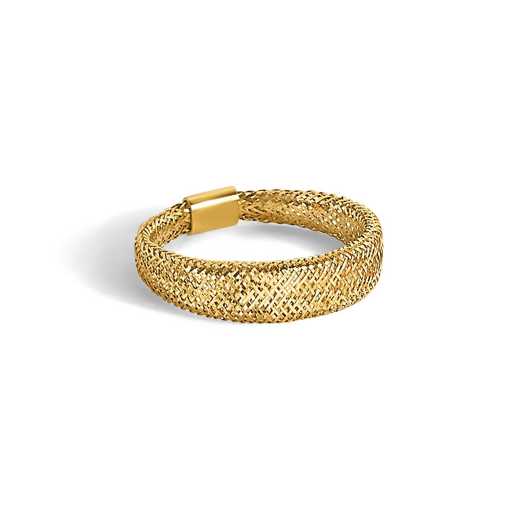 14K Mesh Tapered Stretch Ring