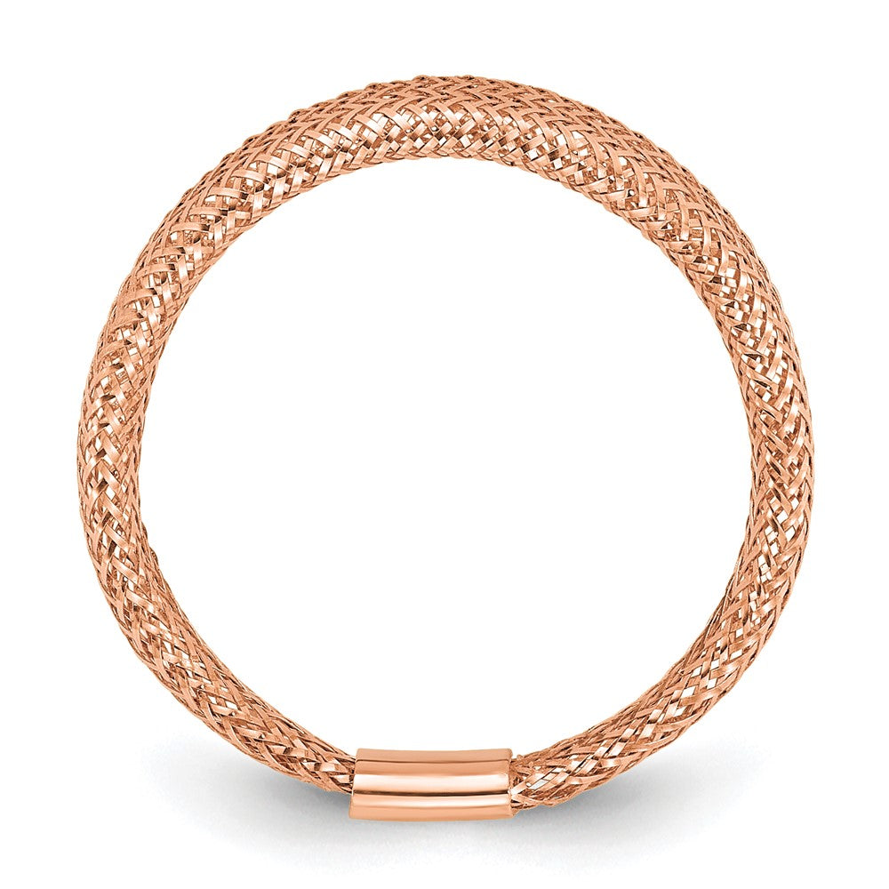 14K with Rose Gold Plating Mesh Tapered Stretch Ring