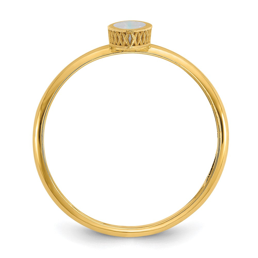 14K Polished Mother of Pearl Fancy Ring