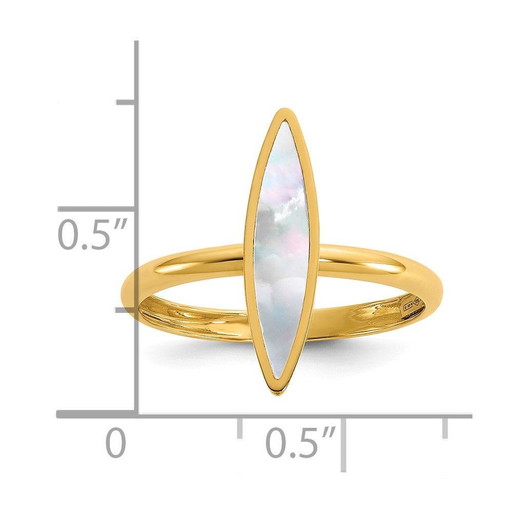 14K Polished Mother of Pearl Fancy Ring