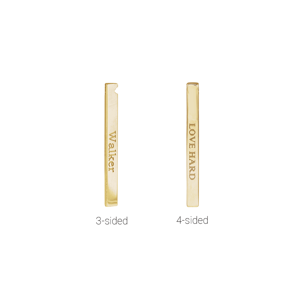 Amélie 14K Yellow Gold Engravable Four-Sided Bar Necklace
