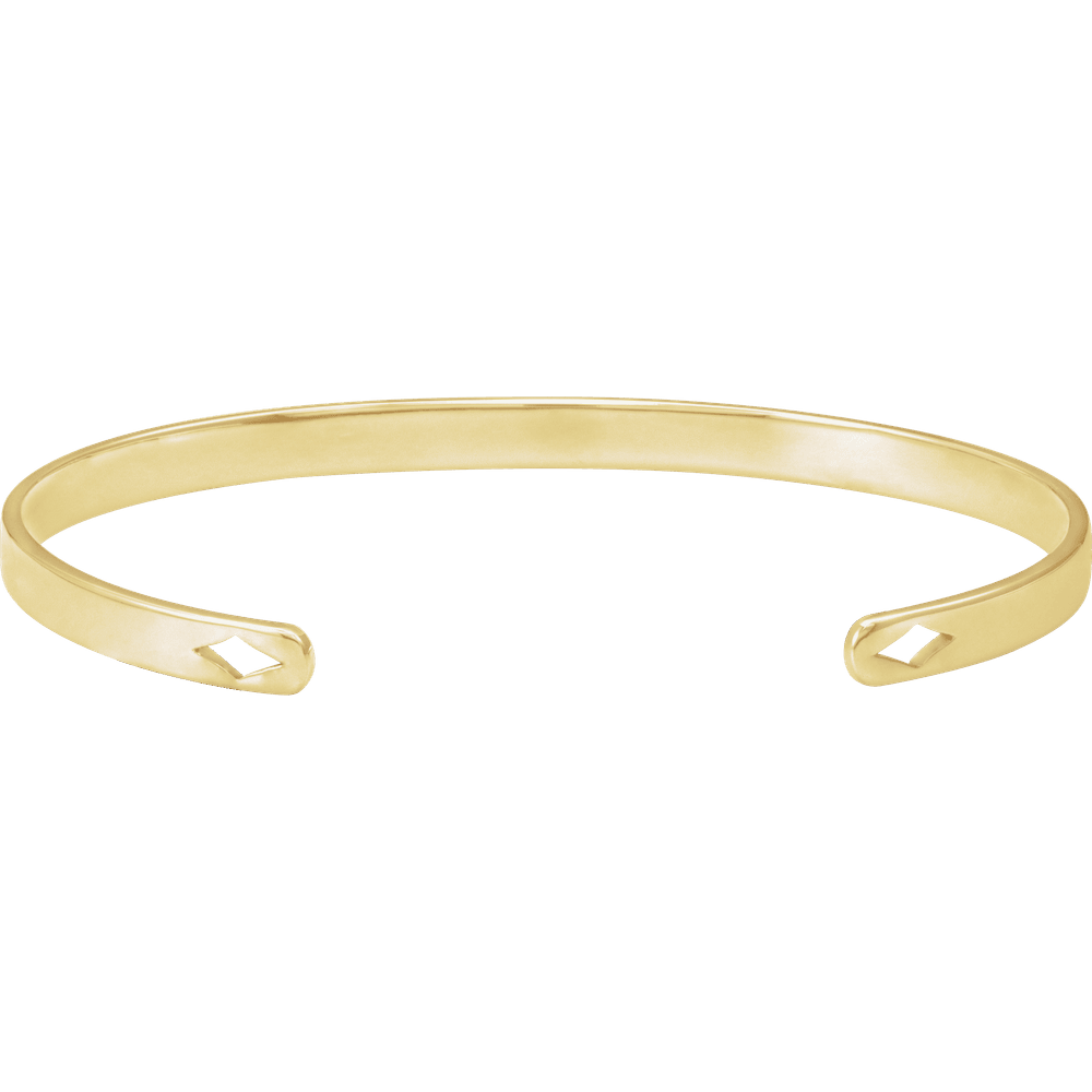 Juliette 14K Yellow Gold Engravable Diamond Cuff Bracelet