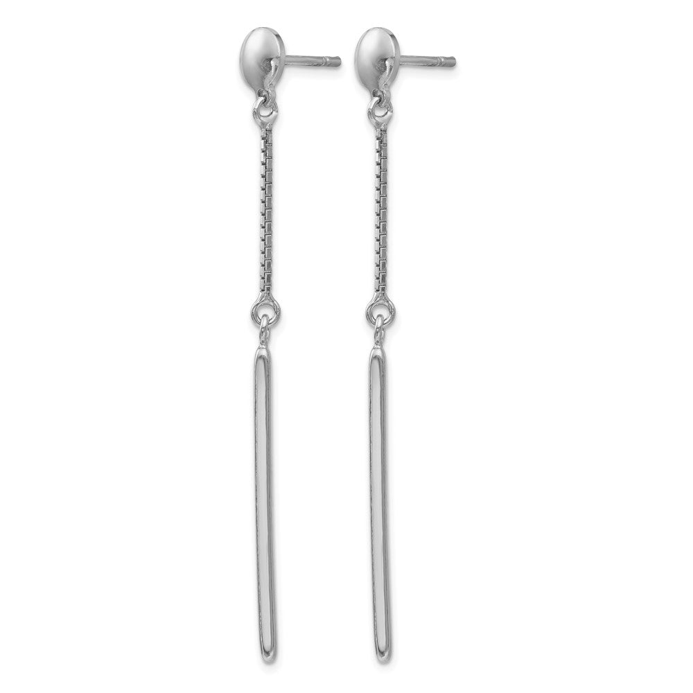 Sterling Silver Rhodium-plated Polished Post Dangle Earrings
