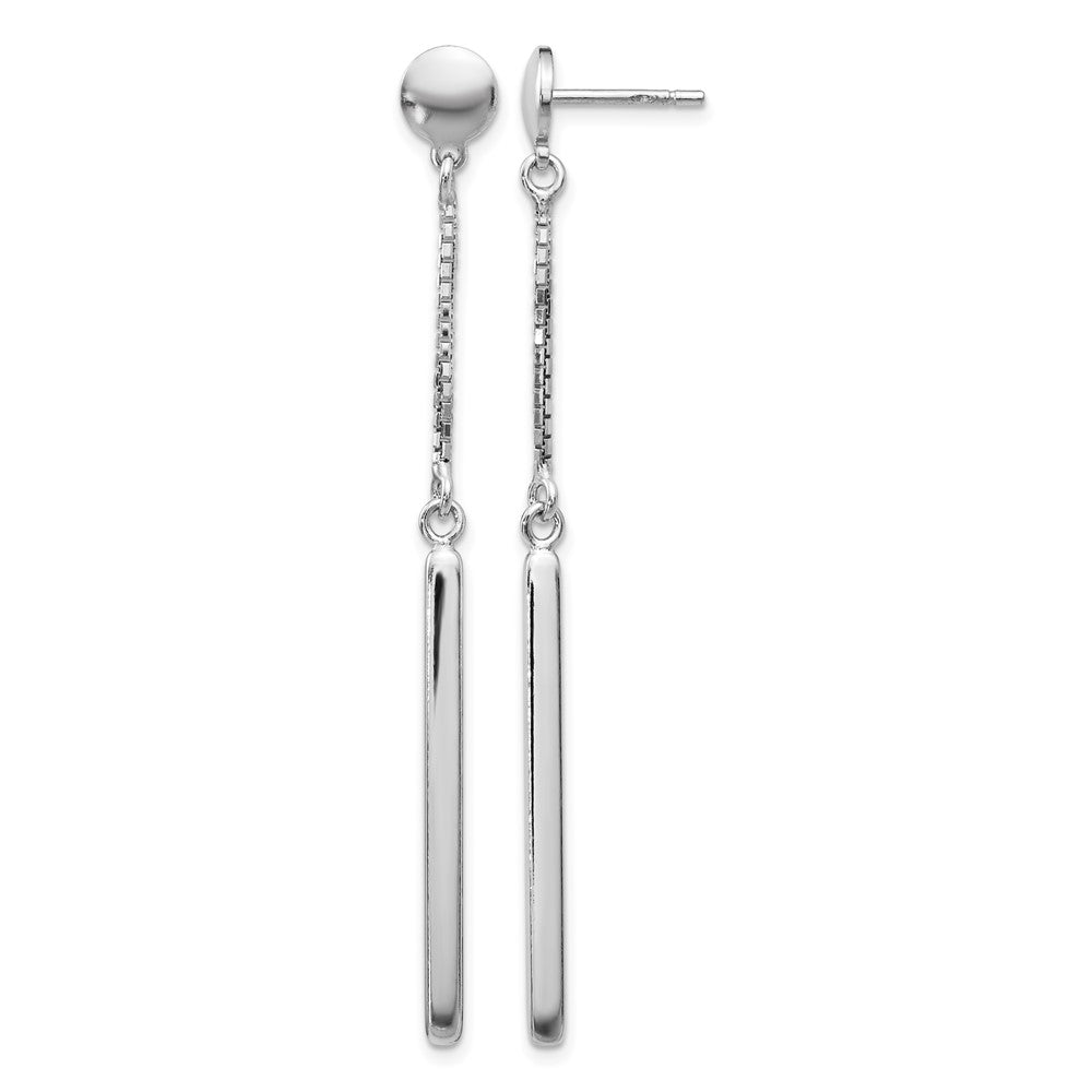 Sterling Silver Rhodium-plated Polished Post Dangle Earrings