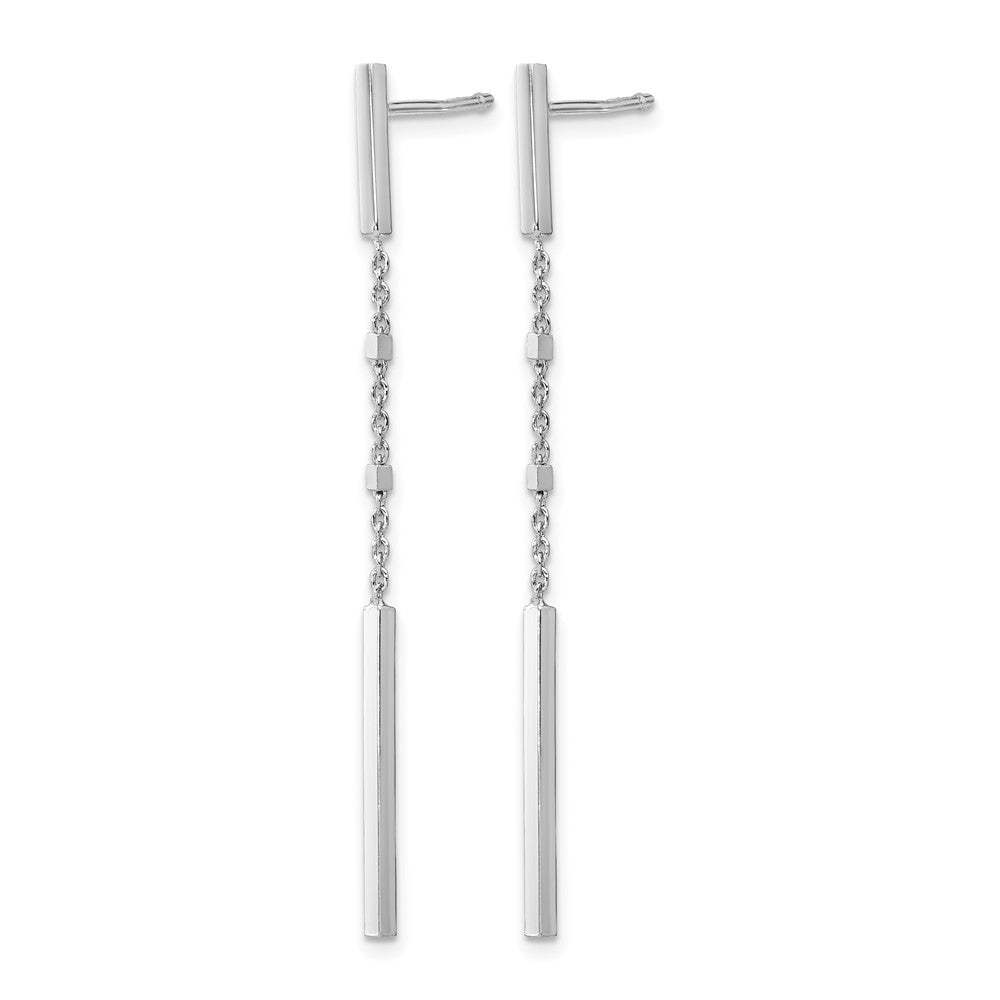 Sterling Silver Rhodium-plated Polished Post Dangle Earrings