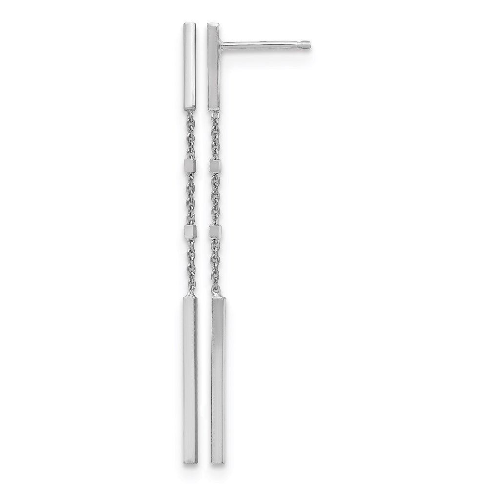 Sterling Silver Rhodium-plated Polished Post Dangle Earrings