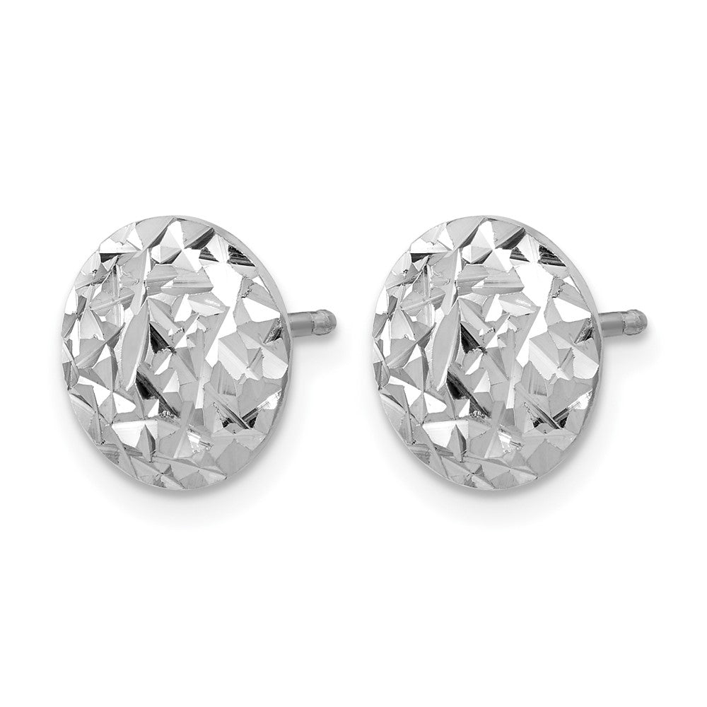 Sterling Silver Rhodium-plated Polished and Diamond-cut Post Earrings
