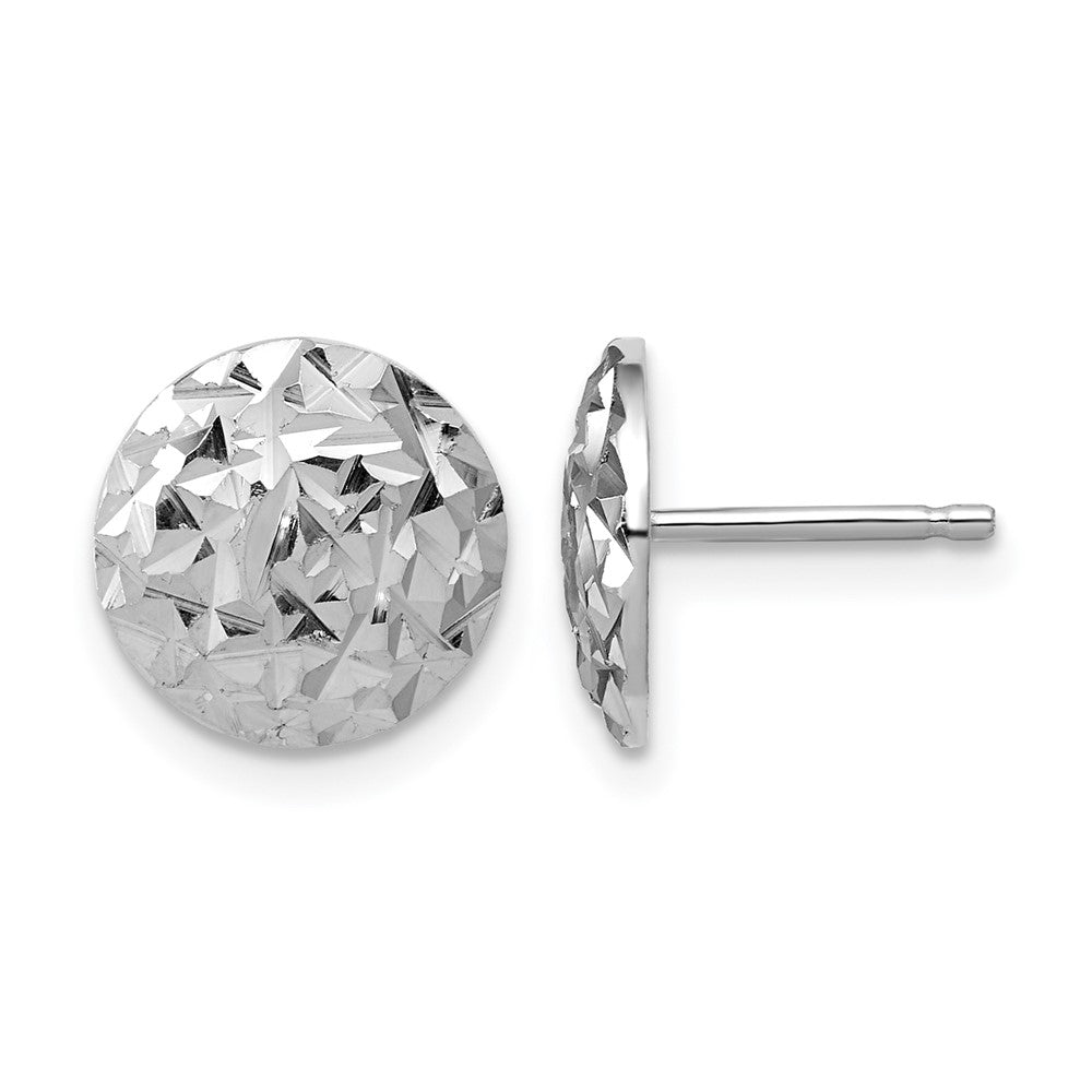 Sterling Silver Rhodium-plated Polished and Diamond-cut Post Earrings