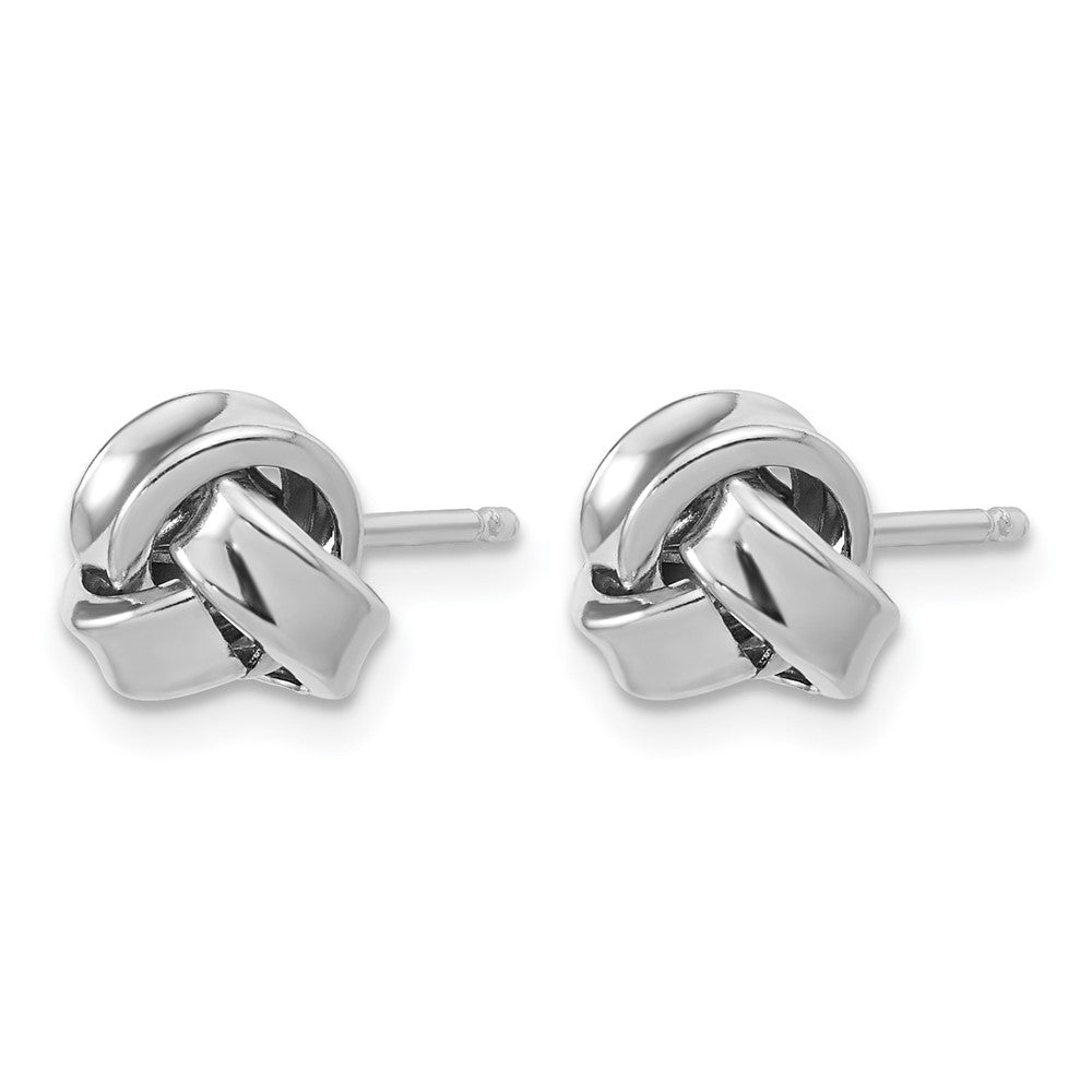 Sterling Silver Rhodium-plated Polished Love Knot Post Earrings