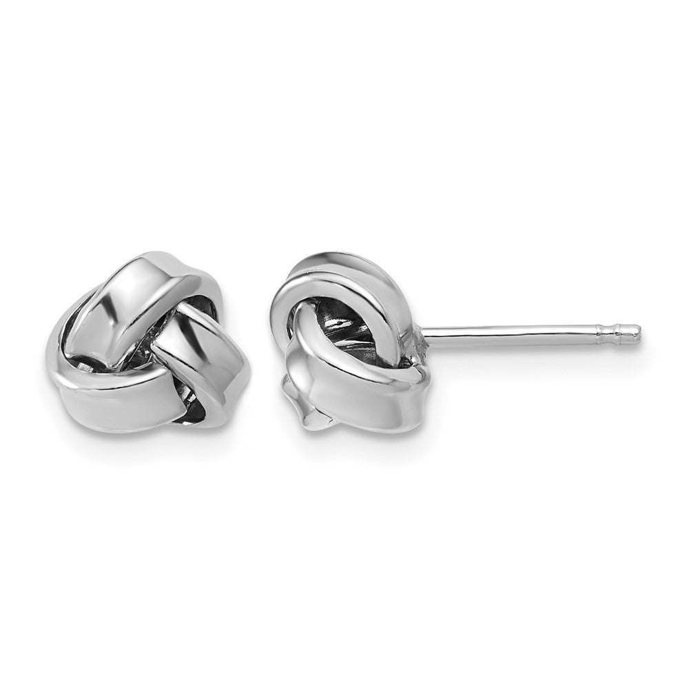 Sterling Silver Rhodium-plated Polished Love Knot Post Earrings