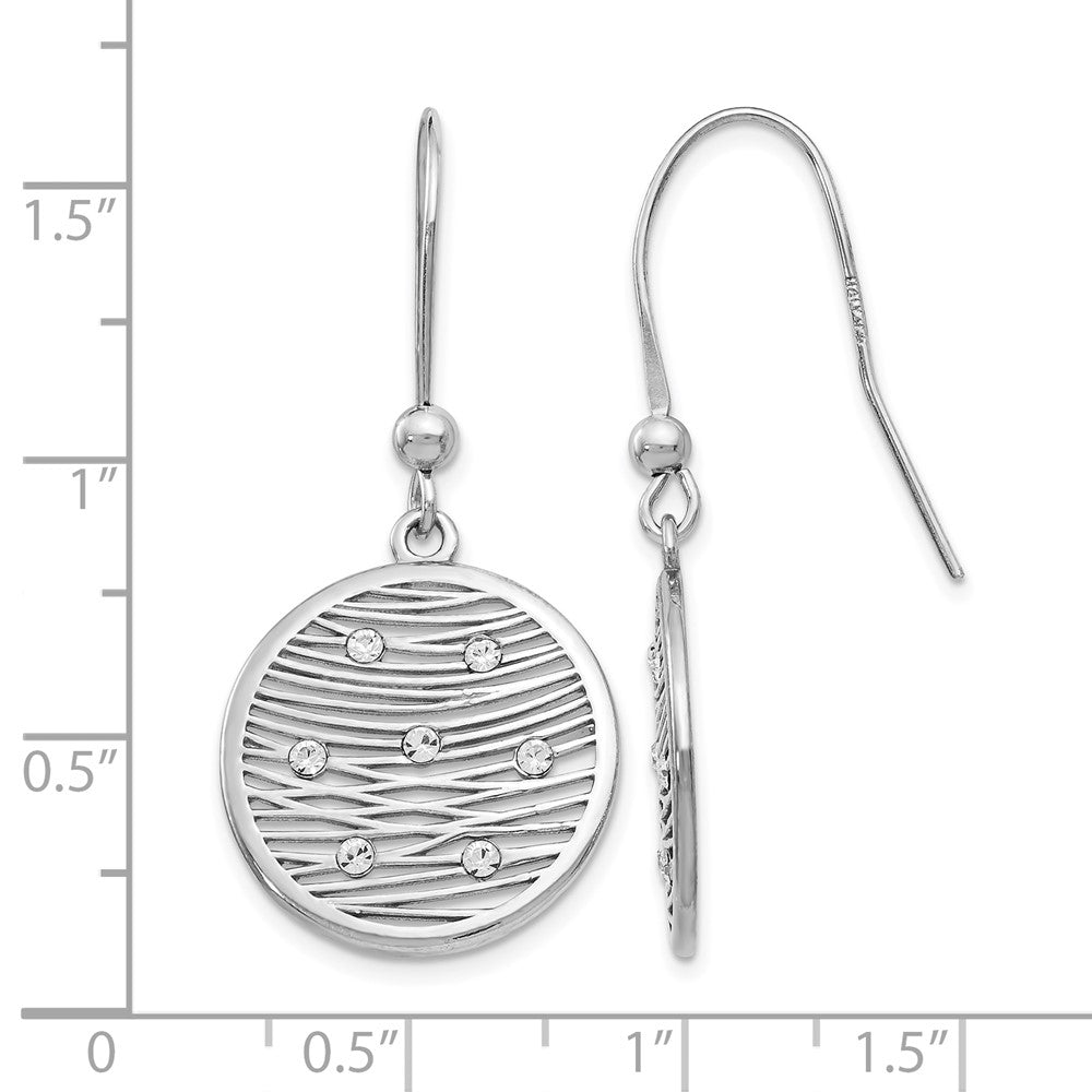 Sterling Silver Rhodium-plated Polished Preciosa Crystal Earrings